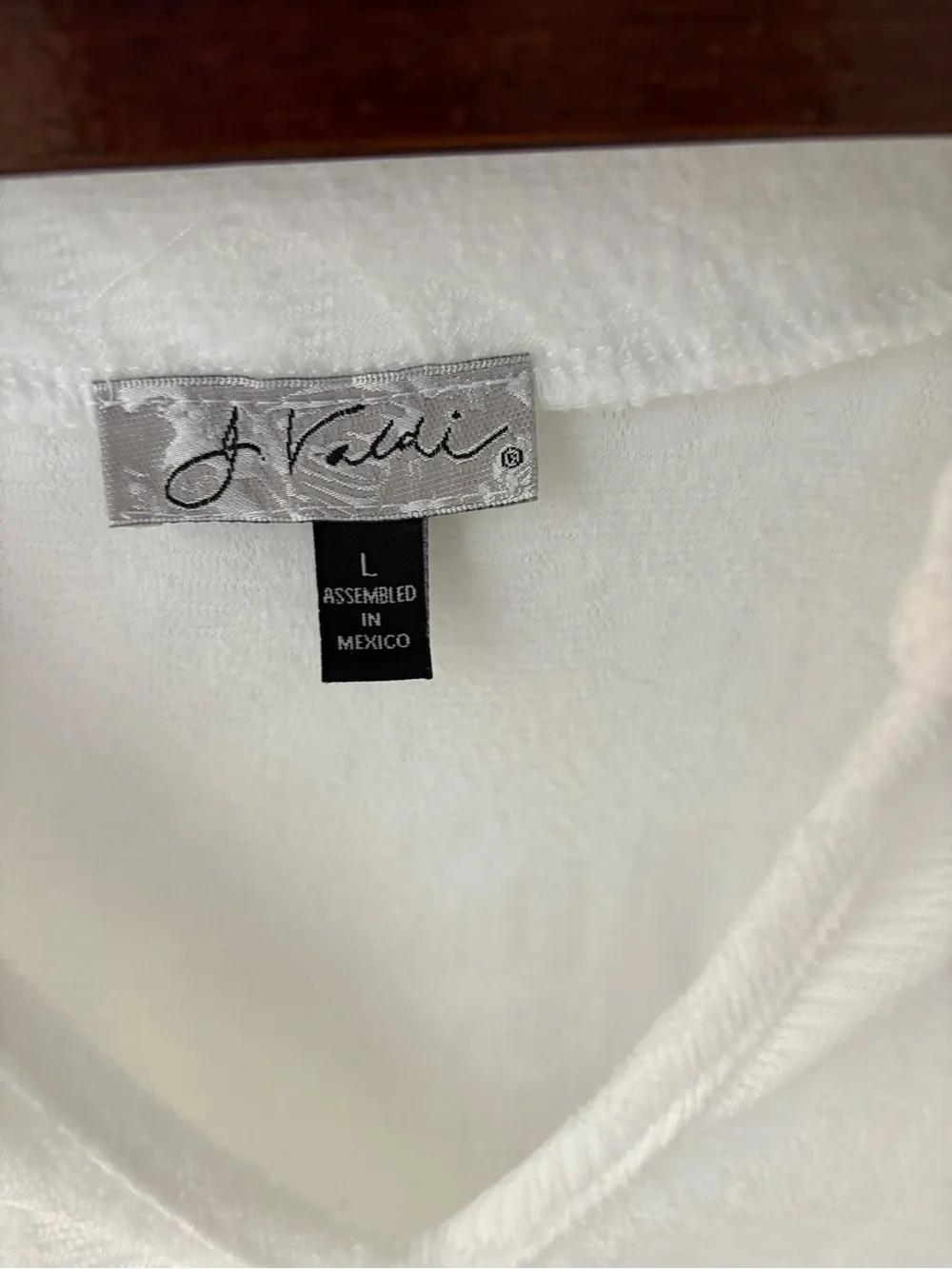 White V-Neck Women's Swim Coverup Top L - Picture 3 of 6